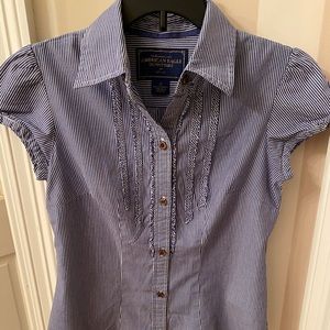 American Eagle tuxedo front button down.